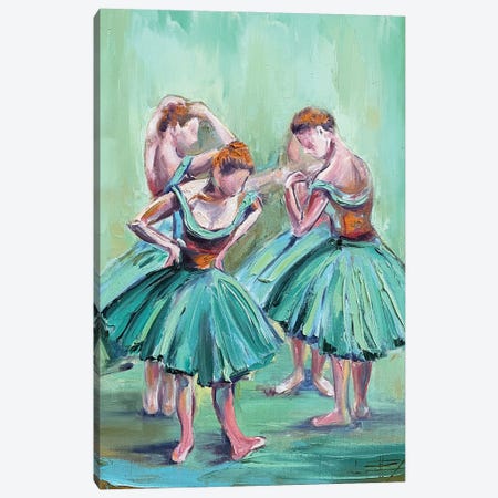 Degas Ballerinas Canvas Print #LEL656} by Lisa Elley Canvas Wall Art