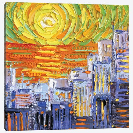 San Francis-Gogh Sunset Canvas Print #LEL657} by Lisa Elley Canvas Wall Art