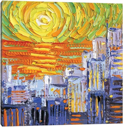 San Francis-Gogh Sunset Canvas Art Print - San Francisco Skylines