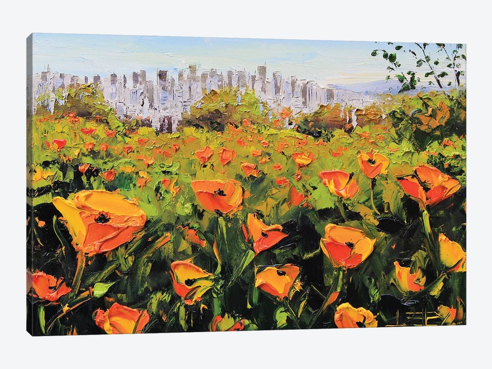 San Francisco Poppies by Lisa Elley 1-piece Canvas Wall Art