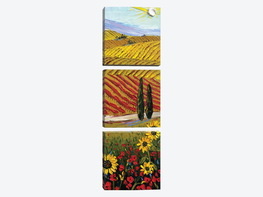 A Wine Country Drive In Napa Valley by Lisa Elley 3-piece Canvas Art
