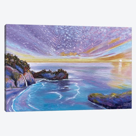 Mcway Falls Sunset, Big Sur California Canvas Print #LEL682} by Lisa Elley Canvas Artwork