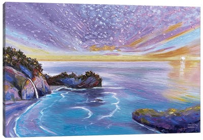 Mcway Falls Sunset, Big Sur California Canvas Art Print - Big Sur Art
