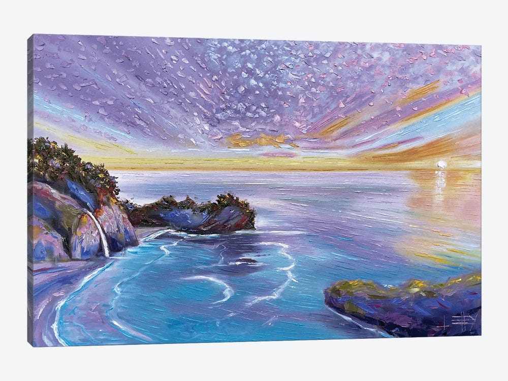 Mcway Falls Sunset, Big Sur California by Lisa Elley 1-piece Canvas Print