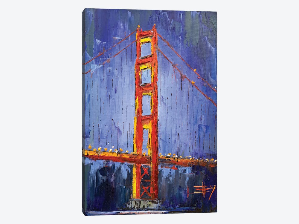 Golden Gate Evening by Lisa Elley 1-piece Canvas Artwork