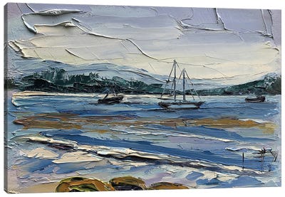 Sailing In Monterey Canvas Art Print - Rocky Beach Art