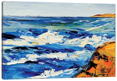 Golden Coast Beach 1 Canvas Art Print - Wave Art