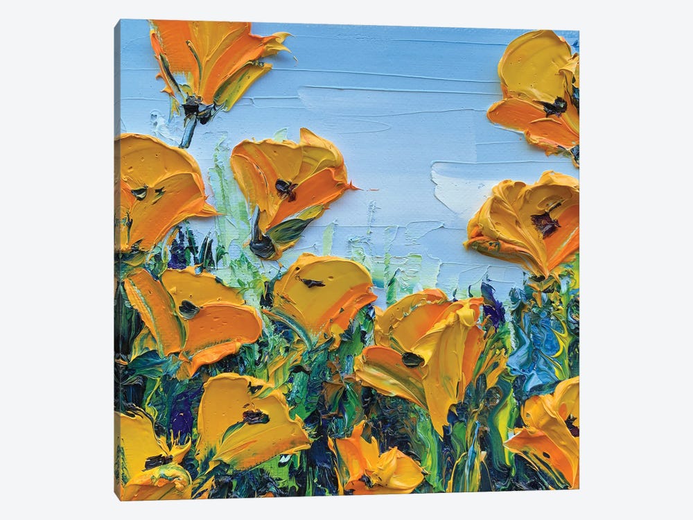 Sheer Joy California Poppies by Lisa Elley 1-piece Canvas Art Print