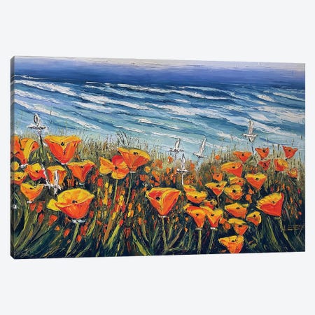 California Poppies In Big Sur Canvas Print #LEL720} by Lisa Elley Canvas Print