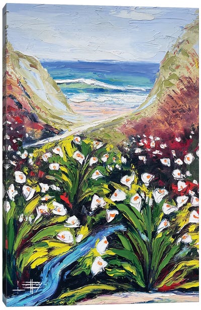 Lilies In Big Sur California Canvas Art Print - Big Sur Art