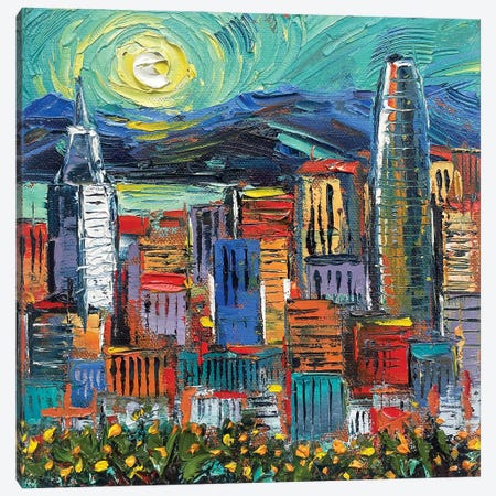 San Francis-Gogh Evening Canvas Print #LEL723} by Lisa Elley Canvas Print