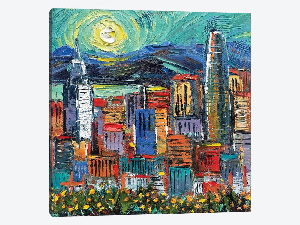 San Francis-Gogh Evening by Lisa Elley 1-piece Canvas Art Print
