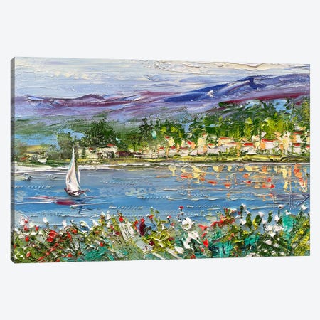 Across Lake Como Canvas Print #LEL724} by Lisa Elley Canvas Art