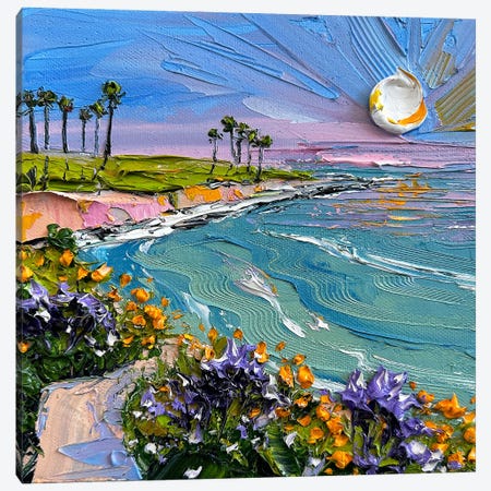 Sunset Walk At La Jolla Canvas Print #LEL737} by Lisa Elley Art Print
