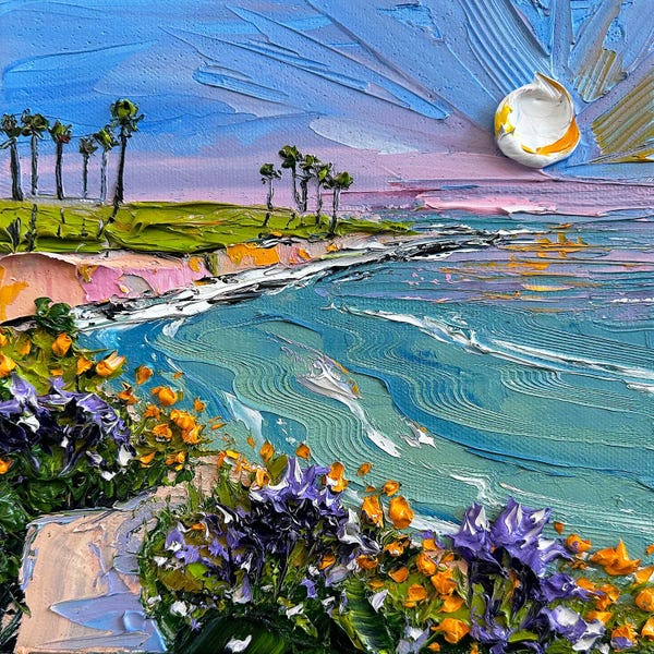 Lisa Elley: Sunset Walk At La Jolla by Lisa Elley