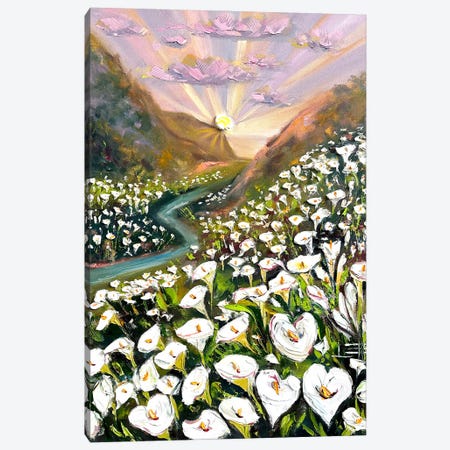 Cala Lily Valley Canvas Print #LEL745} by Lisa Elley Canvas Wall Art