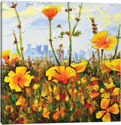 Glimpse of Summer - Los Angeles Landscape Canvas Art Print - Los Angeles Skylines