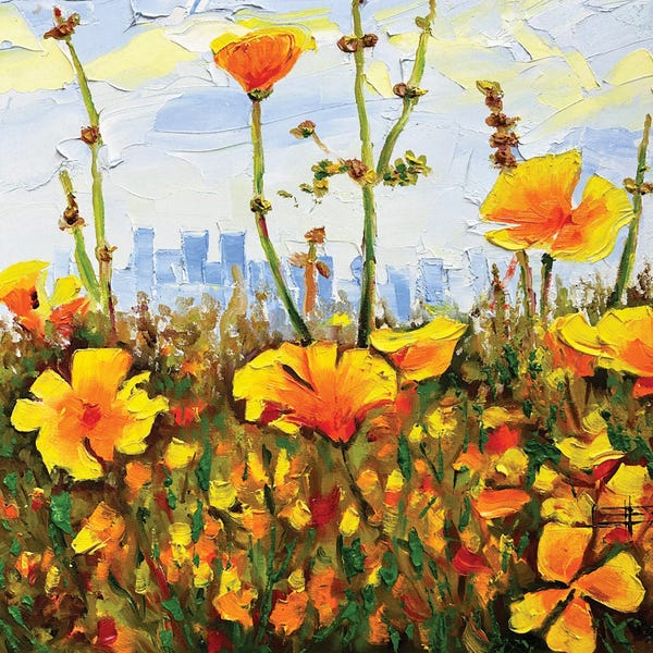 Los Angeles Skylines: Glimpse of Summer - Los Angeles Landscape by Lisa Elley