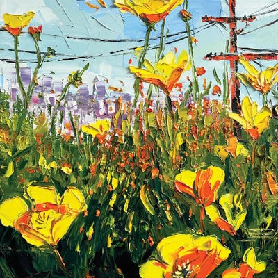 Lovely Los Angeles by Lisa Elley framed canvas print