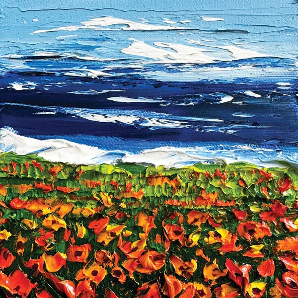 Lisa Elley: Poppies And The Sea by Lisa Elley