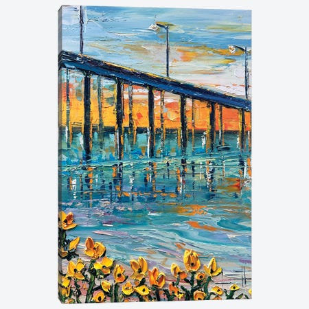 Ocean Beach Pier San Diego Canvas Print #LEL758} by Lisa Elley Canvas Wall Art