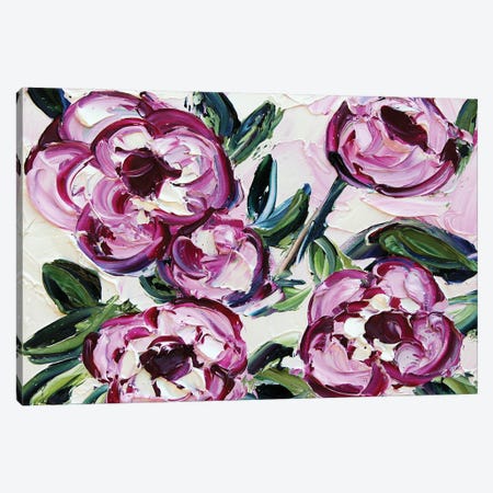 Pink Peony Garden Canvas Print #LEL774} by Lisa Elley Canvas Print