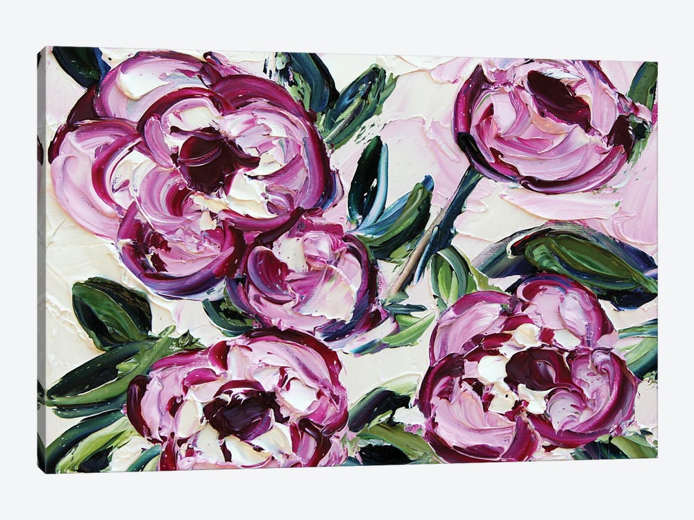 Pink Peony Garden by Lisa Elley 1-piece Canvas Art Print