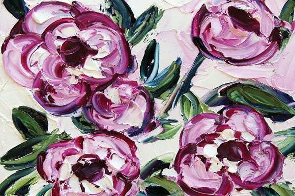 Lisa Elley: Pink Peony Garden by Lisa Elley