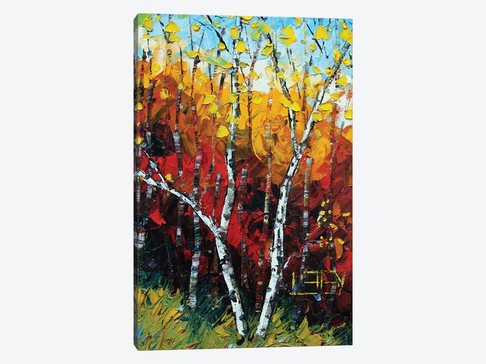 Birch Tree Fall by Lisa Elley 1-piece Canvas Art