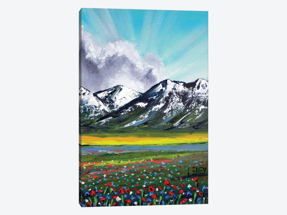 Mountain Wildflowers by Lisa Elley 1-piece Canvas Art