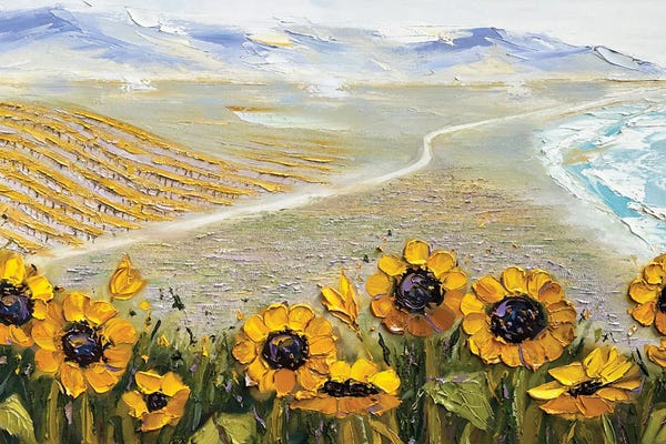 Fine Art Print: Over The Hills And Far Away Monterey Bay Sunflowers by Lisa Elley