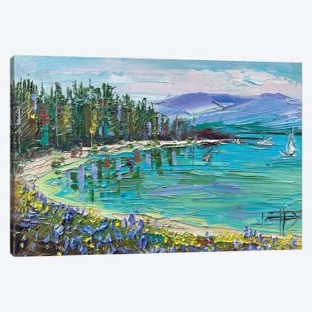 Turquoise Tahoe Canvas Print #LEL804} by Lisa Elley Canvas Art Print