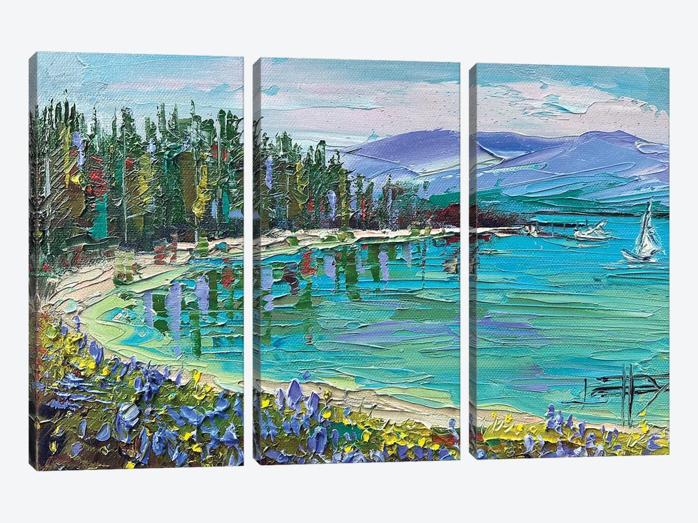 Turquoise Tahoe by Lisa Elley 3-piece Canvas Wall Art