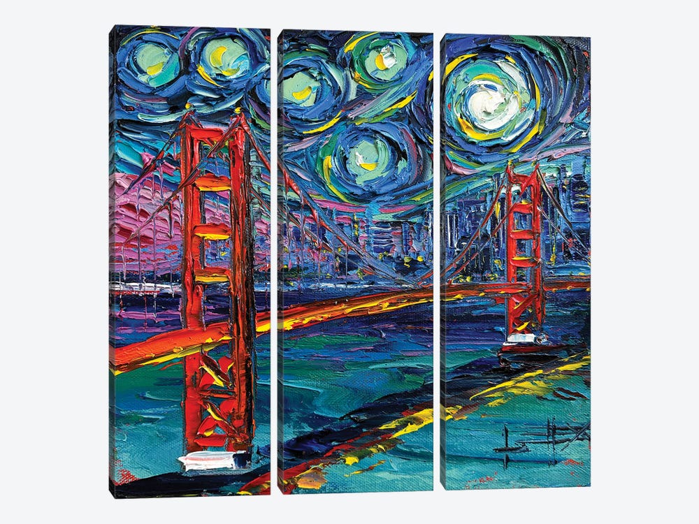 Golden Gate Skies San Francisco by Lisa Elley 3-piece Canvas Artwork