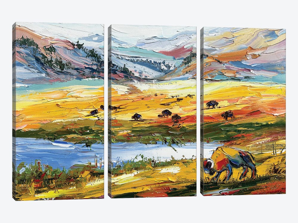 Colors Of Yellowstone by Lisa Elley 3-piece Canvas Artwork