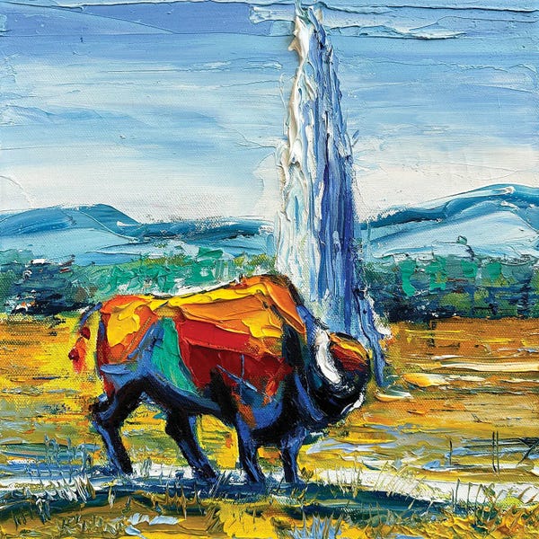 Lisa Elley: Bison At Yellowstone by Lisa Elley