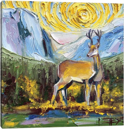 Deer At Yosemite Canvas Art Print - Yosemite National Park Art
