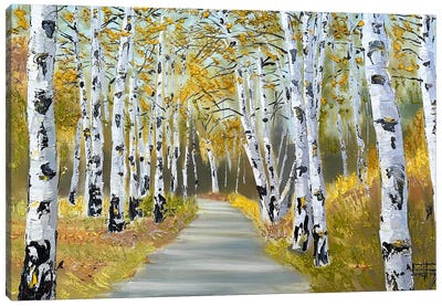 A Walk In Autumn Canvas Art Print - Lisa Elley