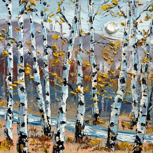 Birch Trees: Whisper Of Fall by Lisa Elley