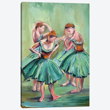Degas Ballerinas In Blue Canvas Print #LEL842} by Lisa Elley Canvas Artwork