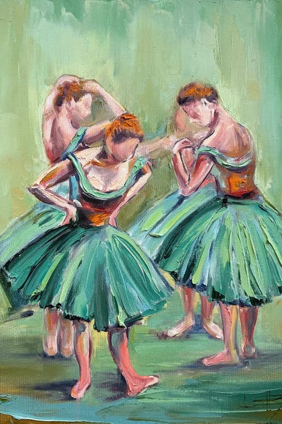 Lisa Elley: Degas Ballerinas In Blue by Lisa Elley