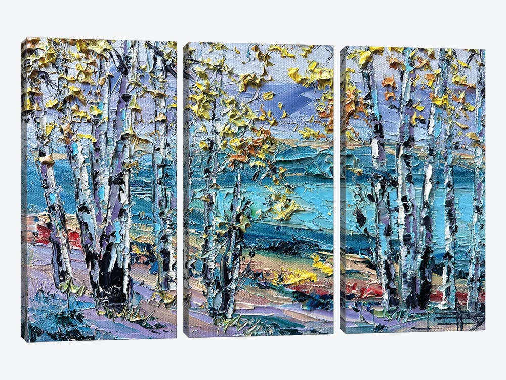 Autumn Dream Fall Trees by Lisa Elley 3-piece Canvas Wall Art