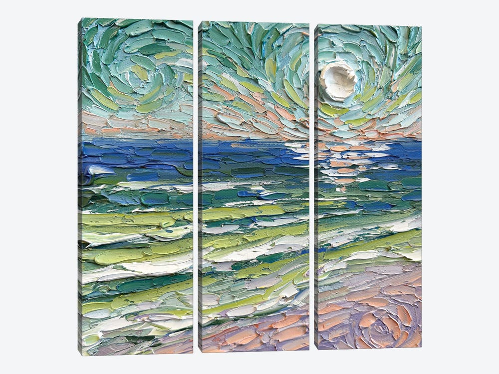 Viridescent Coast by Lisa Elley 3-piece Canvas Print