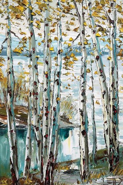 Birch Trees: Azure Forest Dream by Lisa Elley
