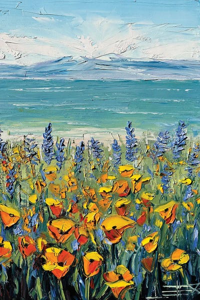 Current Day Impressionism: Coastal Poppy Bloom by Lisa Elley