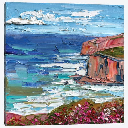 Colorful Coastal Cliffs Canvas Print #LEL856} by Lisa Elley Canvas Wall Art