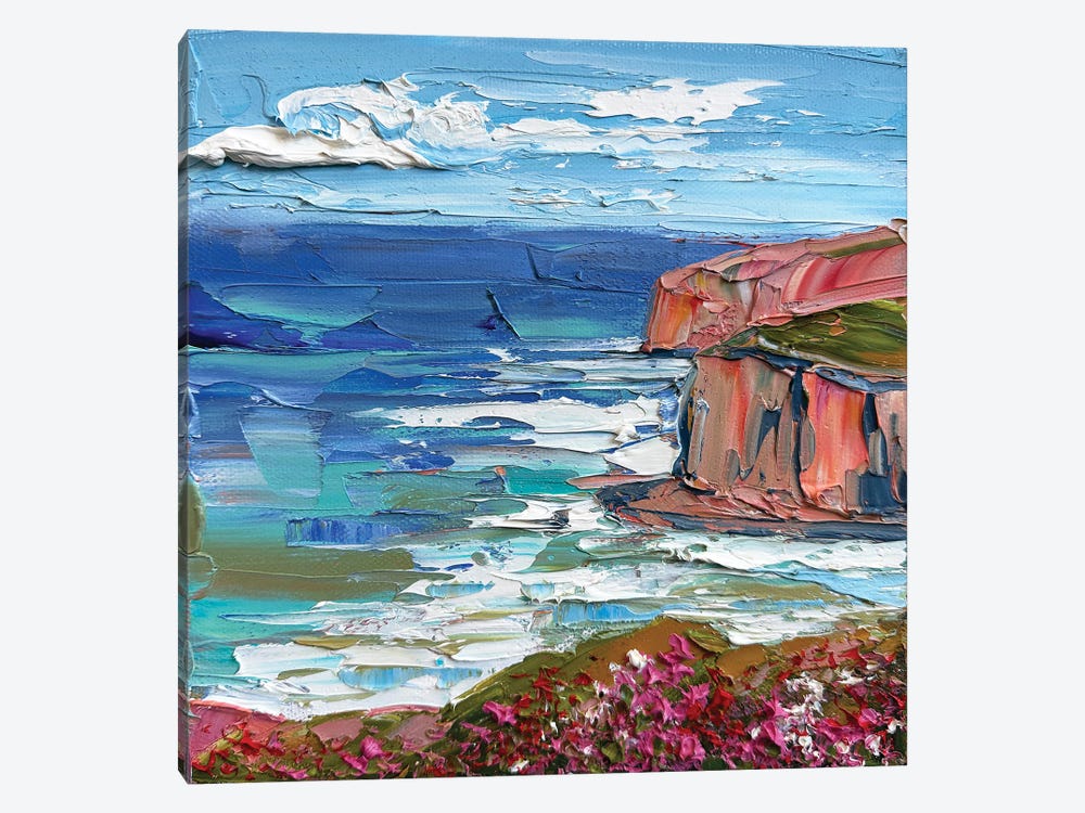 Colorful Coastal Cliffs by Lisa Elley 1-piece Canvas Art Print