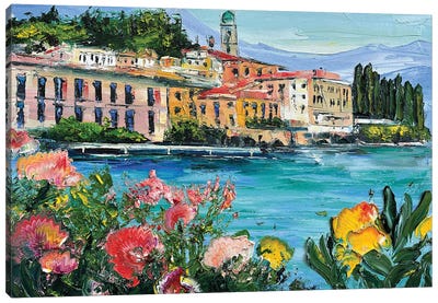 Colorful Lake Como Canvas Art Print - Lisa Elley