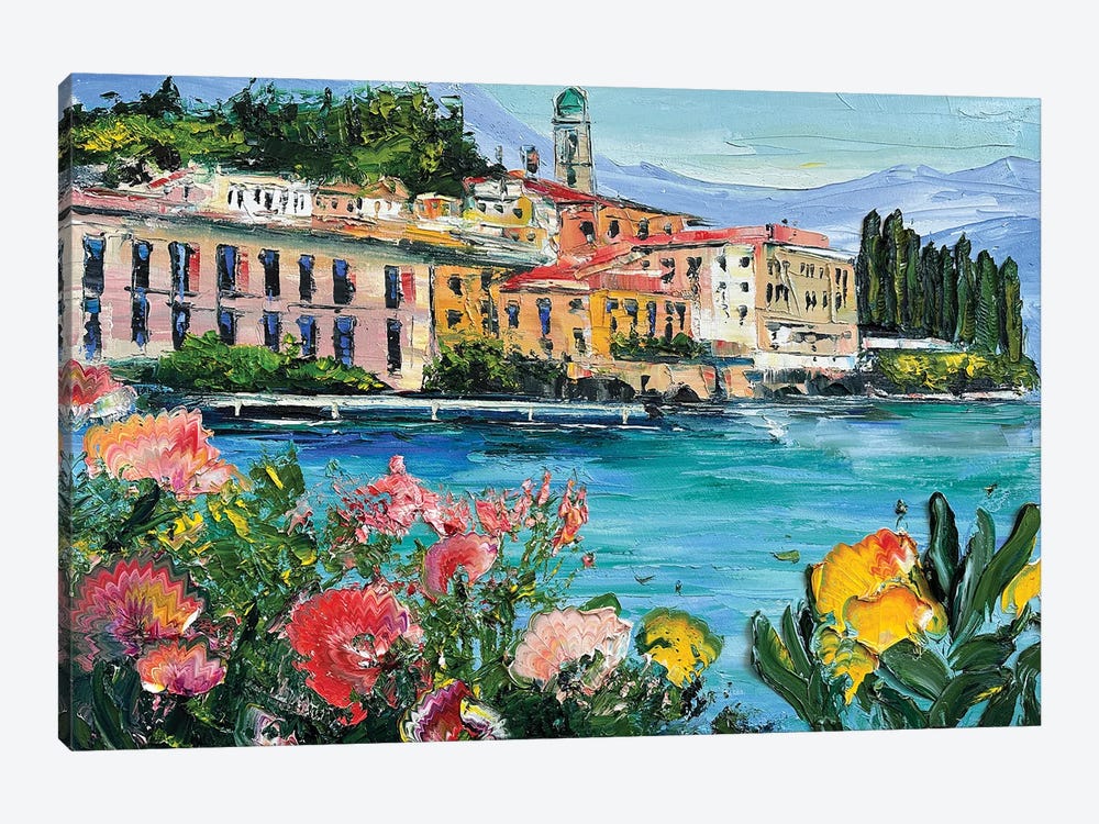Colorful Lake Como by Lisa Elley 1-piece Canvas Artwork