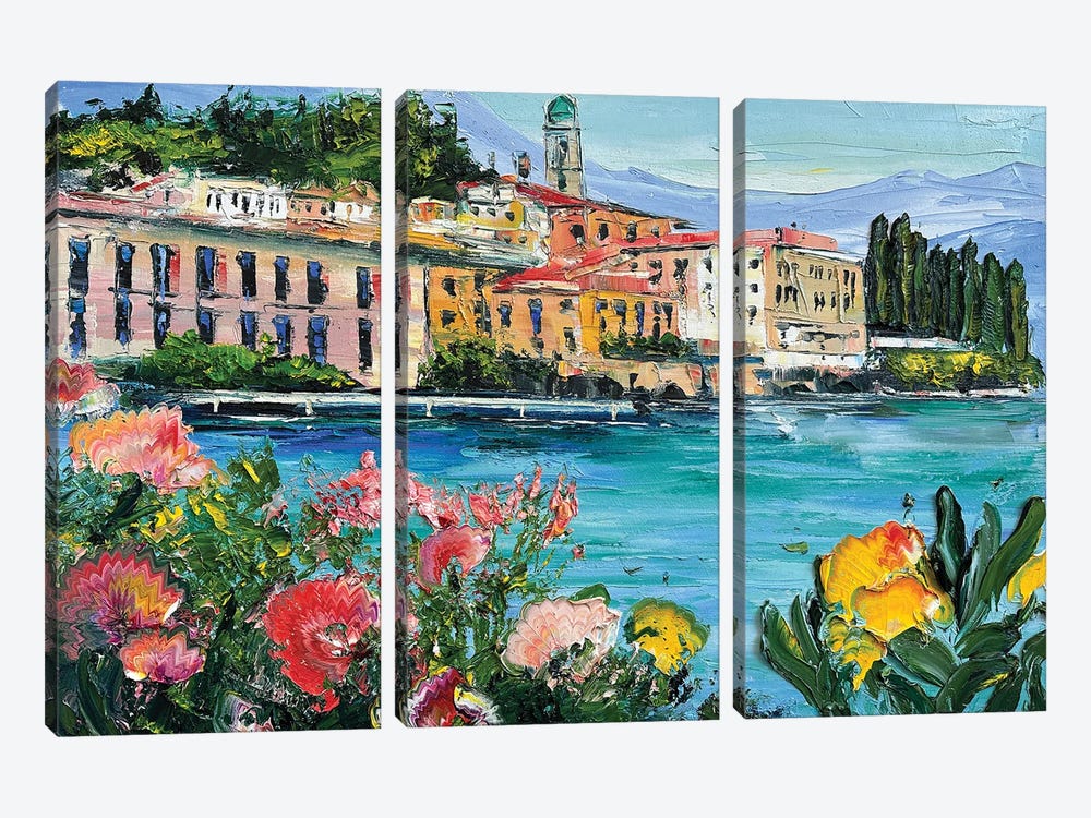 Colorful Lake Como by Lisa Elley 3-piece Canvas Art